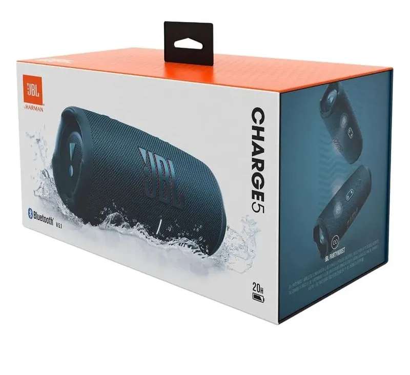 Parlante JBL Charge 5 40W, IP67 impermeable, hasta 20 horas de reproducción, puerto de carga USB-C, negro  prueba 1000